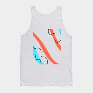 Blue red watercolor abstract art Tank Top